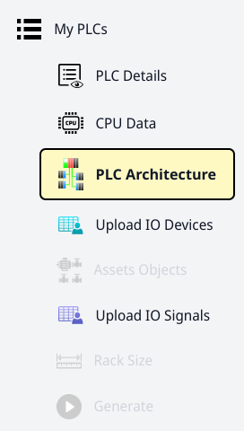 Navigation options after architecture selection