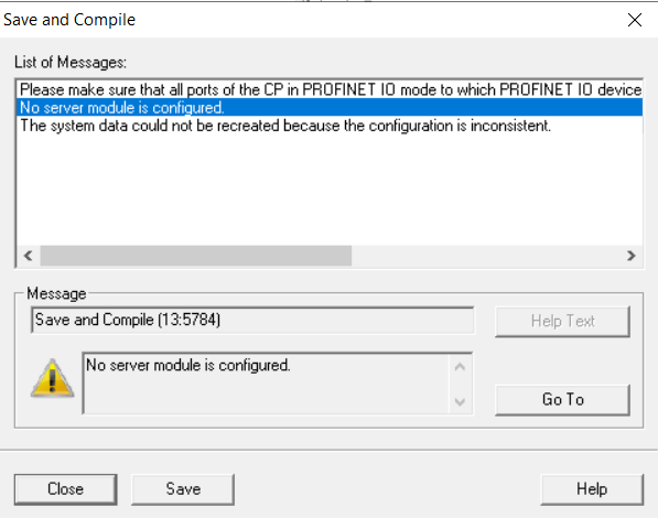 Figure 9: Compilation Error Details Window