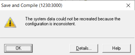 Figure 8: General Compilation Error Window