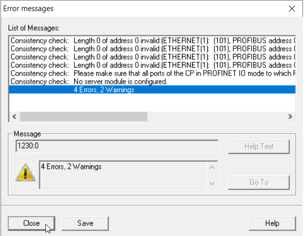 Figure 5: Error Messages After Import Completion