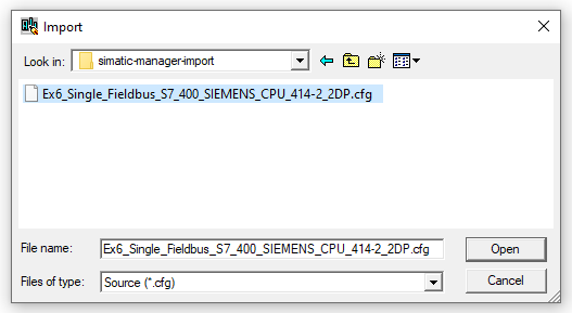 Figure 3: Select Hardware Configuration File .cfg